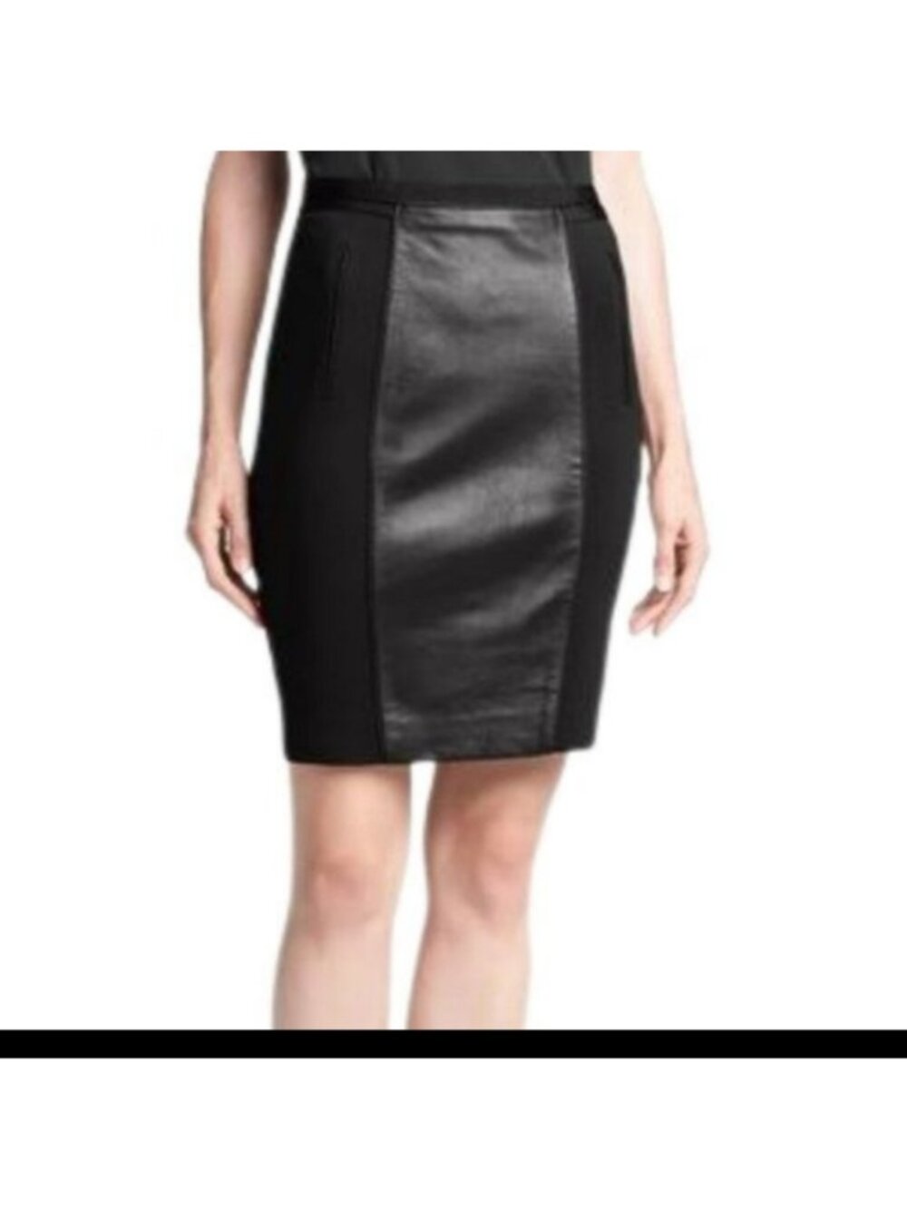 Ted Baker Leather Skirt , London Bebu Faux - Size 0 (US 2) - Black, Pencil,